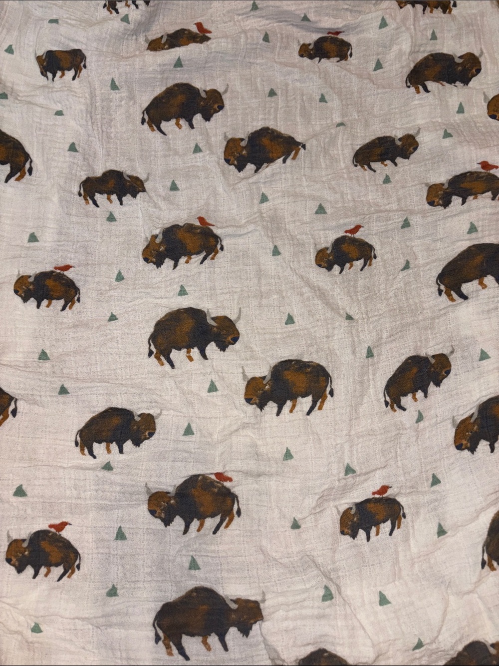 Little Unicorn, Buffalo Print Muslin Crib Sheet